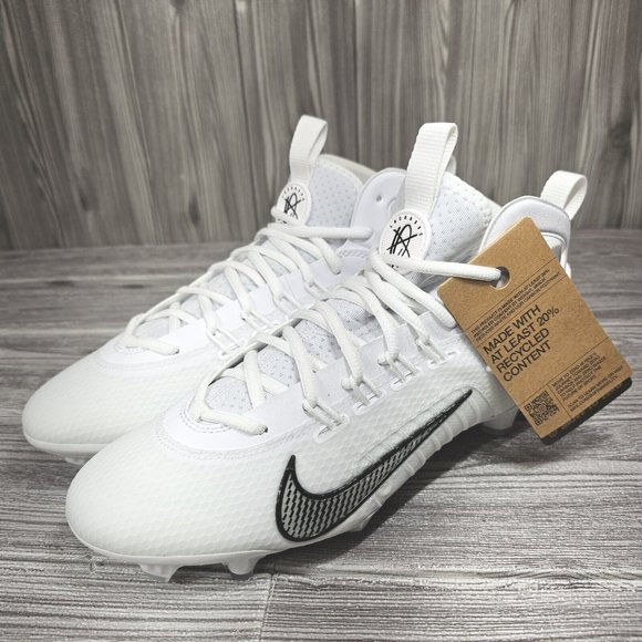 Nike Men\'s Huarache 9 Elite Mid LAX White Lacrosse Cleats - Men\'s Size 8.5 - NEW main image 10